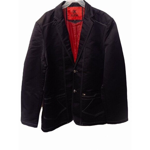Platini Men's Black Blazer Jacket w/Silver Detail & White Trim, XXXL - Picture 1 of 7